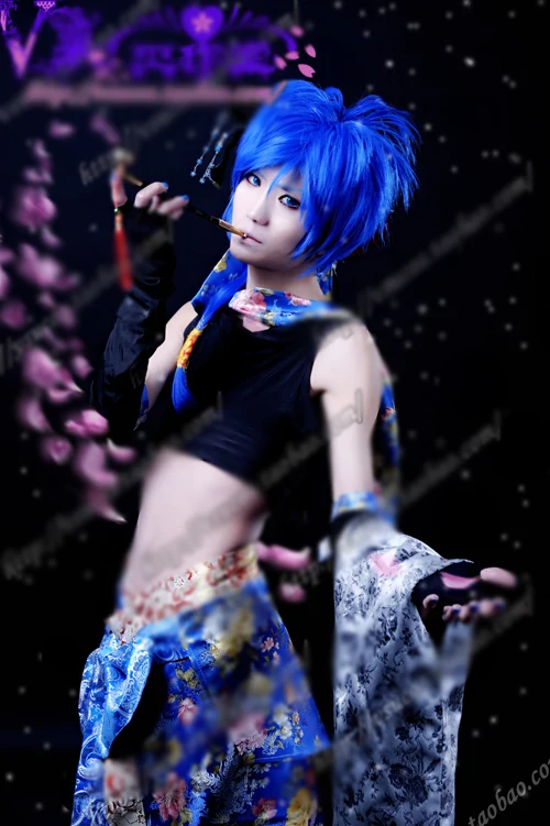 

VOCALOID KAITO Setsugetsuka Gorgeous Kimono 2nd Version Halloween Uniform Outfit Full Set Custom-made
