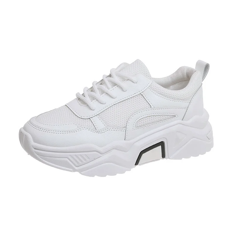 Women Vulcanized Shoes New White yellow Fashion Wedges Sneakers Shoes Women Ladies Trainers Cross Tie Tenis Feminino k217 - Color: White