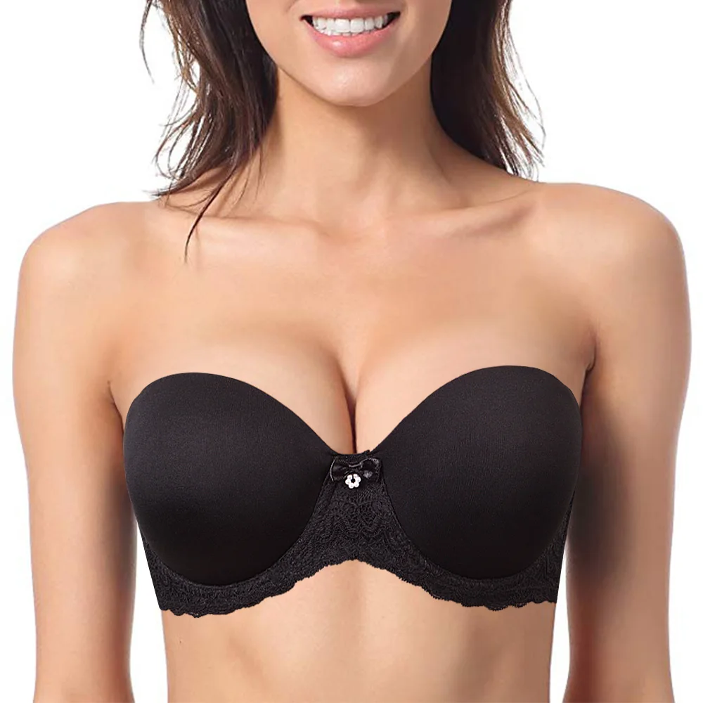 

YANDW Black Bras For Women Lace Bralette Underwire Thin Cup Unlined Underwear Sexy Bras Size 32 34 36 38 40 42 44 46 B C D E F G