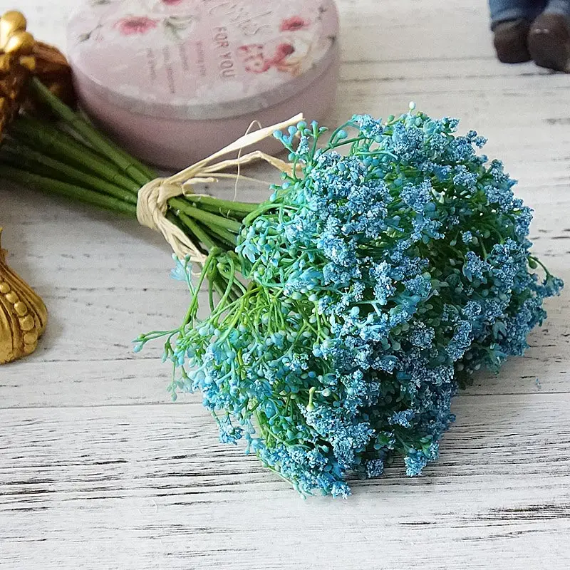 16Pcs/bunch Handmade Baby's Breath Gypsophila Artificial Flowers For Home Wedding Garden Decoration Plastic Fake Flowers Flores 16Pcs/bunch Handmade Baby's Breath Gypsophila Artificial Flowers For Home Wedding Garden Decoration Plastic Fake Flowers Flores