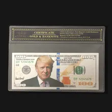 2018 Новые товары для серебряной банкноты американского Трампа 100 доллара банкноты в 24k посеребренные с COA рамкой для коллекции