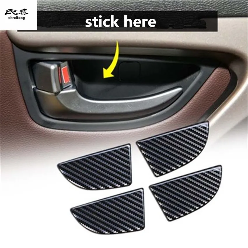 

4pcs/lot car stickers Epoxy glue carbon fiber grain Inner door bowl decoration cover for Hyundai Elantra Avante 2009 - 2015