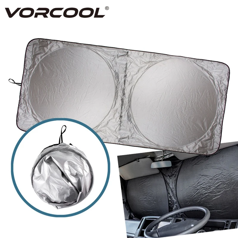 VORCOOL 190*90 см Автомобильный солнцезащитный чехол, портативная отражающая солнце, серебро, защита от солнца, защита от солнца - изображение