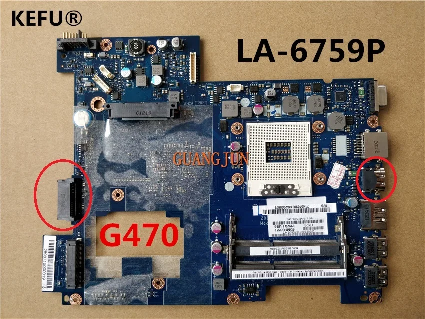 Материнская плата KEFU LA 6759P для ноутбука LenoVo G470 материнская с HD интерфейсом 100%