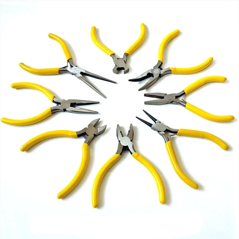 

5 Inch Mini Wire Cutter Pliers Manual Diagonal Pliers Household Small Curved Nose Flat Pliers Tool Wood