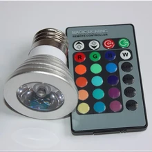 Светодиодный прожектор 16 цветов RGB E27/GU10/E14 AC: 86-265 в MR16 DC: 12 В RGB цветной светодиодный светильник 3 Вт освещение+ 24 ключа ИК пульт дистанционного управления