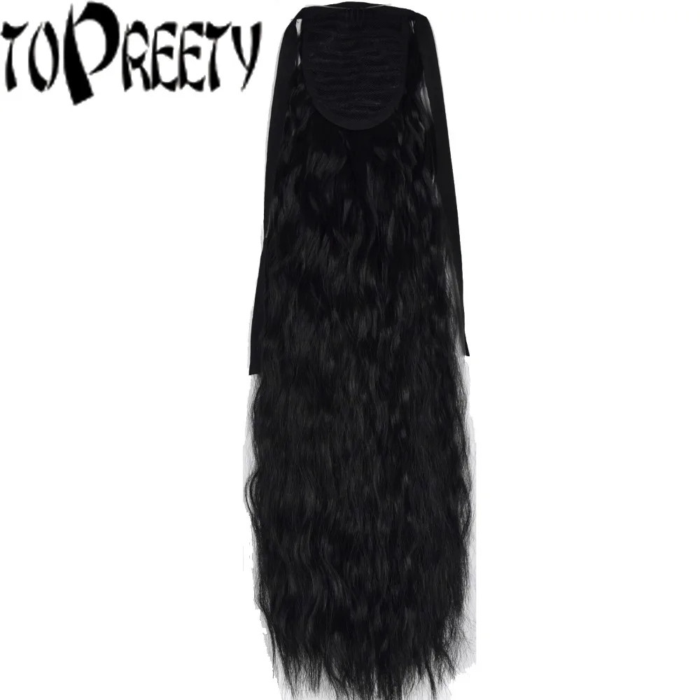 

TOPREETY Heat Resistant B5 Synthetic Hair Fiber 22" 55cm Kinky Straight Ribbon Ponytail Hair Extension