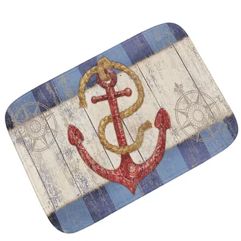 

Honlaker Vintage Anchor Pattern Doormat Home Decorative Door Mat Bathroom Entrance Absorbent Mat Bath Rugs Floor Mat
