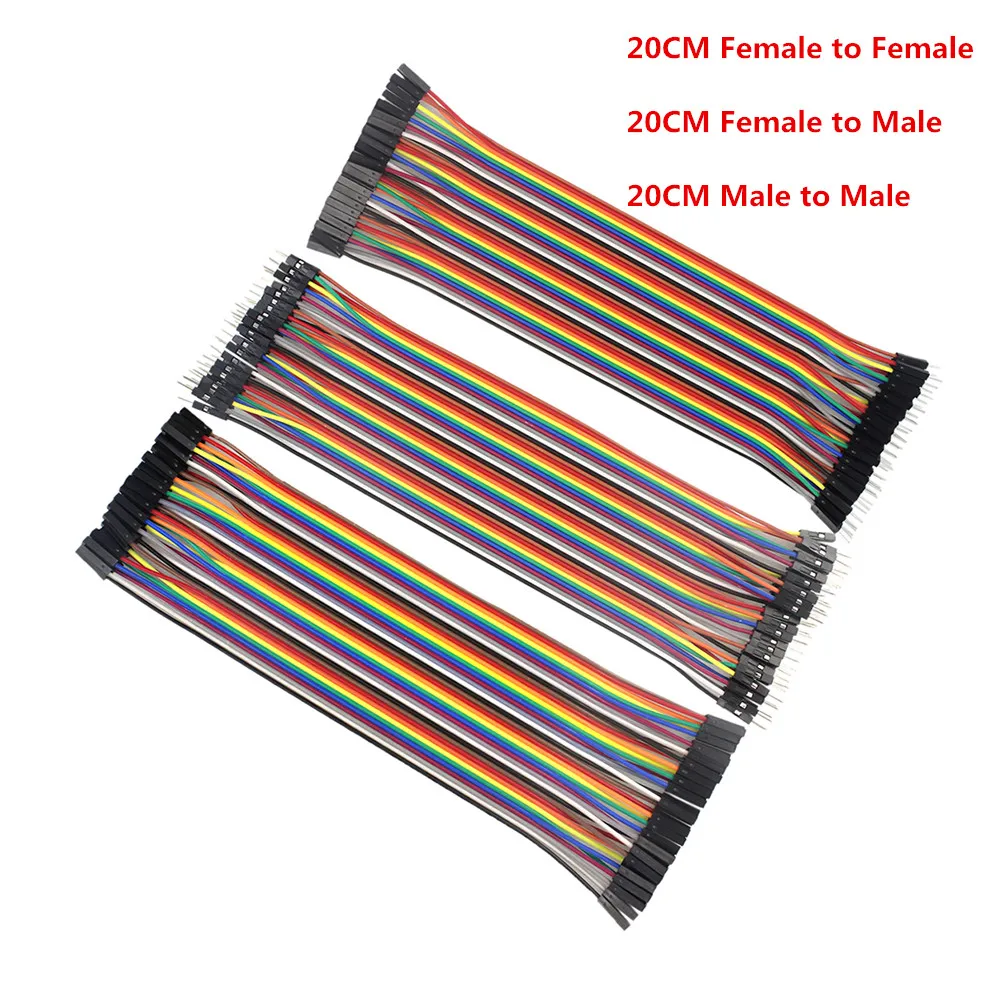 

DuPont Line Cable 120pcs 20cm Male to Male + Male to Female and Female to Female DuPont Cable Jumper Wire Connection Breadboard