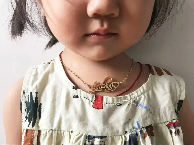 

Personalized Custom Baby Name Necklaces Kids Gifts Stainless Steel Nickel Free Children's Nameplate Jewelry 2019 Collier Femme
