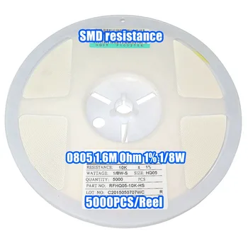 

1 Reel 0805 1.6M 1.6M Ohm 1% 1/8W SMD Resistance 5000PCS/Reel