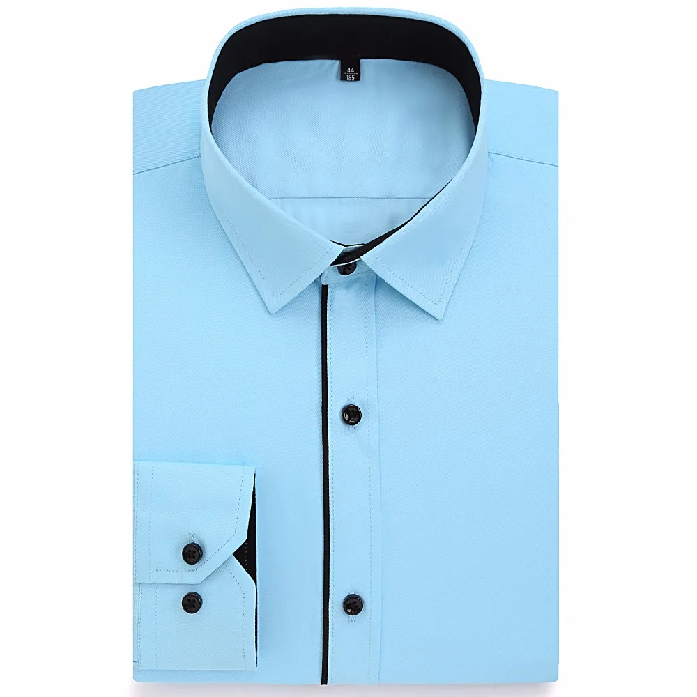 Alimens و لطيف الرجال اللباس عارضة قميص طويل كم زائد حجم 8xl 7xl 6xl عالية القطن أزياء نمط مخطط اللون الأبيض الأزرق