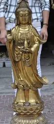 40 "китайский буддизм Джосс Ваза латунь kwanyin Гуаньинь бодхисаттвы статуя богини