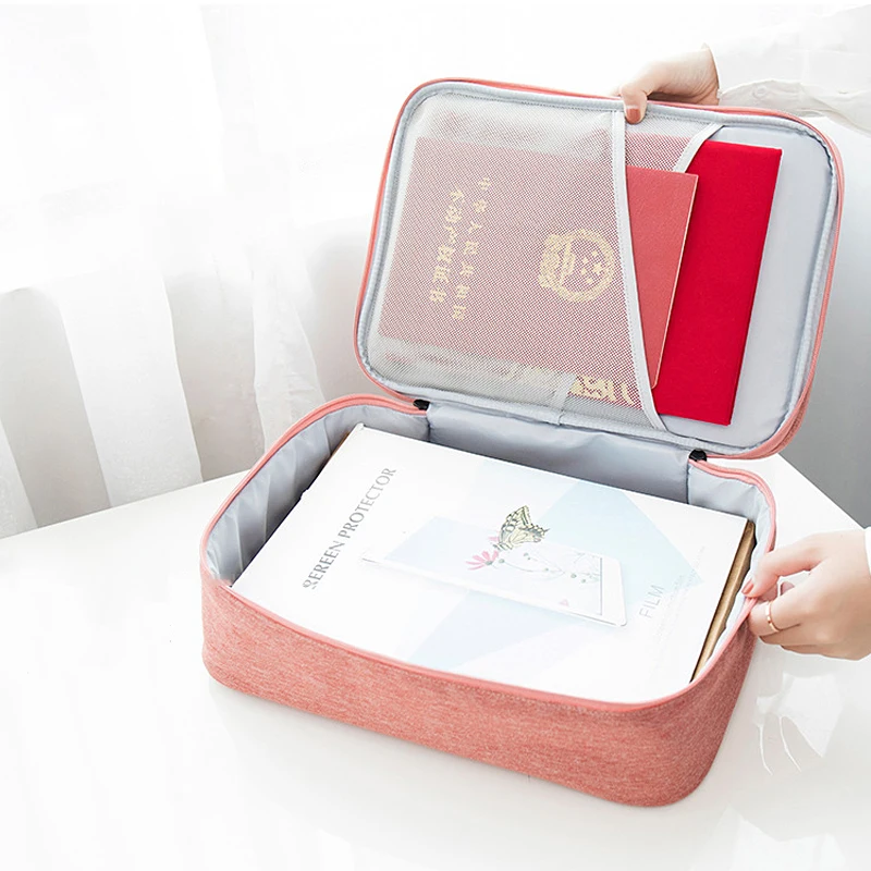 

A4 Multi-functional Document Package Double Layer Waterproof Cloth Durable Book Organized Zip Tote Business Briefcases Handbag