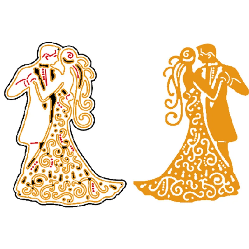  Dancing Couple Metal Cutting Die DIY Scrapbooking Embossing Template Handmade Stencil Decoration In - 32966490750