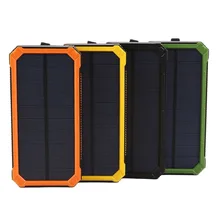 Wopow power bank 10000MAH Waterproof Solar Power bank quick charge powerbank portable External battery charger With LED Light