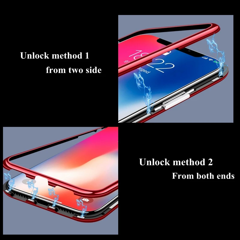 360 магнитный чехол для iphone XS Max XR 8 7plus корпус стеклянный 6 s 7 plus X 10