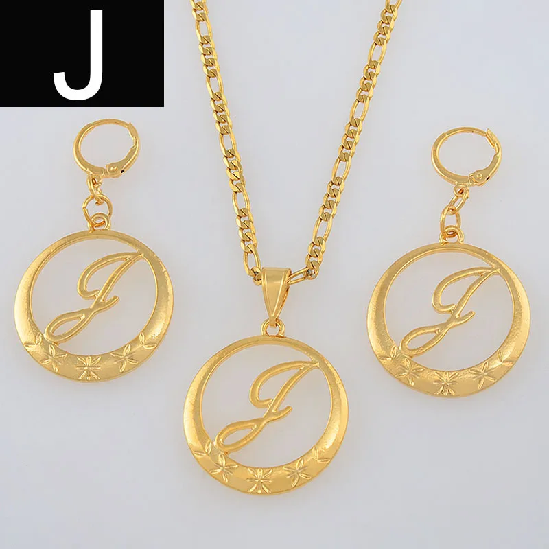 Anniyo цвета золота курсивных букв кулон для Для женщин первоначального цепи Цепочки и ожерелья с надписями на английском языке ювелирные изделия#135006S - Окраска металла: Choose Letter J