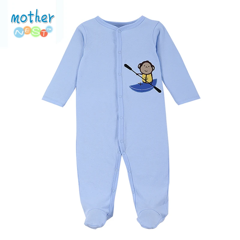 Baby Rompers Blue Cute Baby Boys Girls Clothes New born roupas de Baby Infant Summer Baby Boys Jumpsuits Footed Coverall