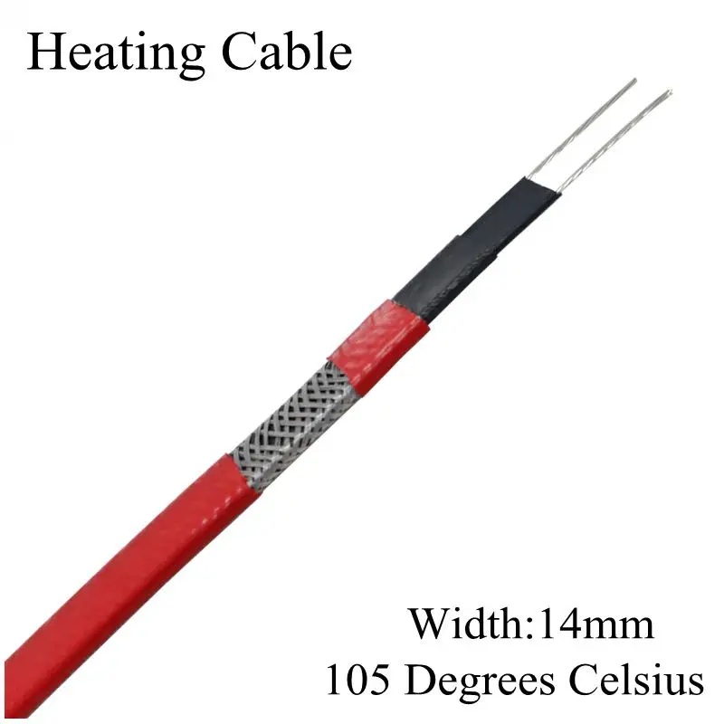 

230V 14mm 105C Anti-freeze frost protection self regulating black heating cable electric copper heater wire for water pipe/roof