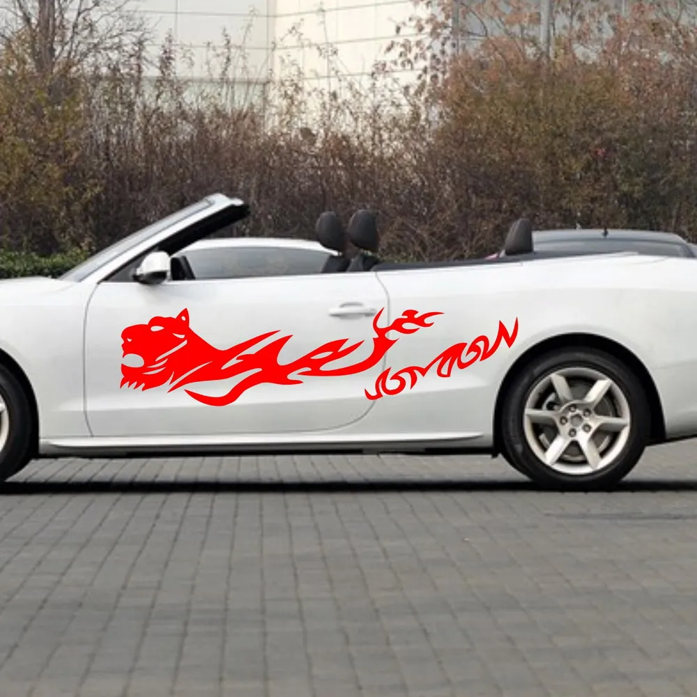 Автомобильные наклейки животные тигр пламя Гонки 69 '' для A5 винил грузовик