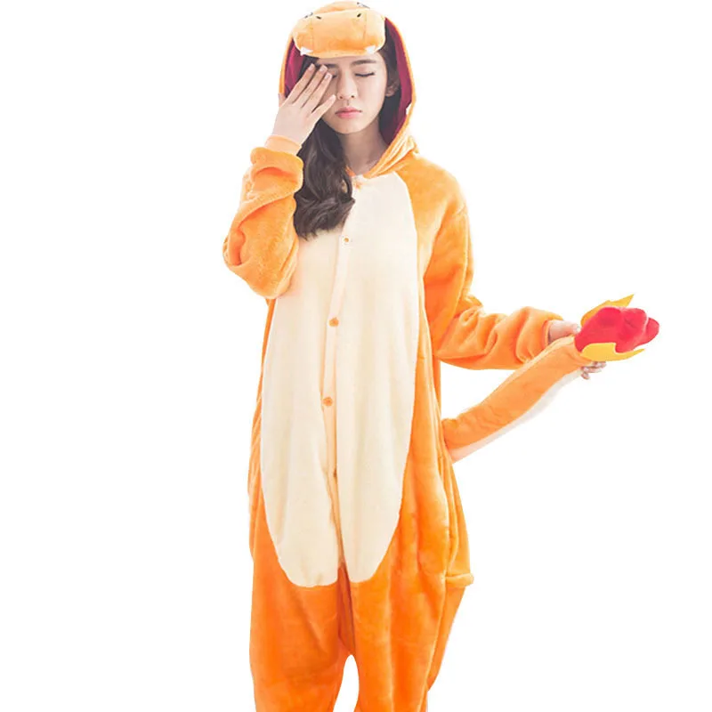 Pokemon-Charizard-Onesie-Adult-Women-Men-Pajamas-Cartoon-Animal-Charmander-Dragon-Costume-Party-Winter-Warm-Cute