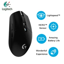 Новейшая игровая мышь logitech G304 LIGHTSPEED с датчиком HERO 12000 точек/дюйм 400ips AA батарея беспроводная мышь для Windows Mac