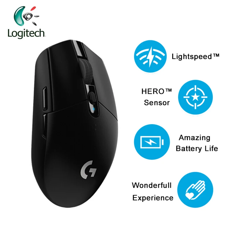 2018 новейшая игровая мышь Logitech G304 LIGHTSPEED с датчиком героя 12000 точек/дюйм батарея 400IPS
