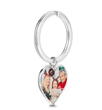 

Engraved Heart Tag Photo Key Chain Silver - Print on Demand for Shopify