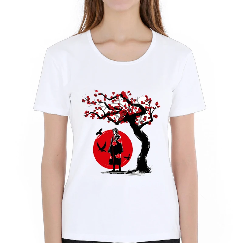 

2019 Japan Anime Naruto T-shirt Cartoon Print Uchiha Kakashi Hatake Naruto T Shirt Summer Short Sleeve Women Tshirt