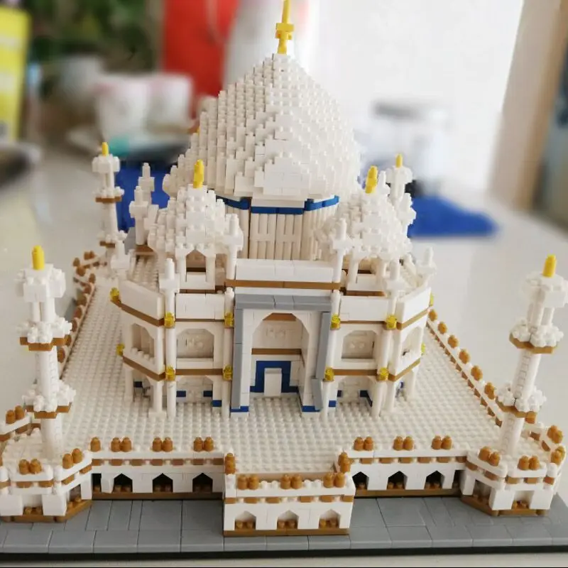 

Diamond NO Compatible Legoingly India Taj Mahal Word Great Architecture series model buildings micro blocks toys construction