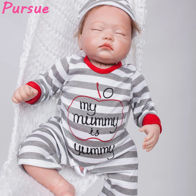 

Pursue 55cm Lifelike Reborn Doll 22 Inch Realistic Silicone Real Touch Newborn Babies Toy With Clothes Kids Birthday Xmas Gift