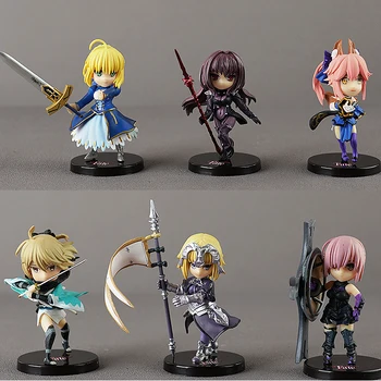 

9CM 6pcs/lot Fate stay night Q version saber/Tamamo no Mae/shielder action figure collectible model toys for boys