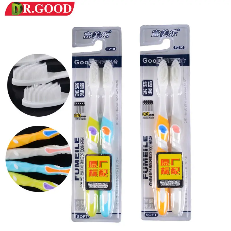 4parts/lot Nano Professional dults toothbrush DR.GOOD210 Take good care of their tooth Oral Soft