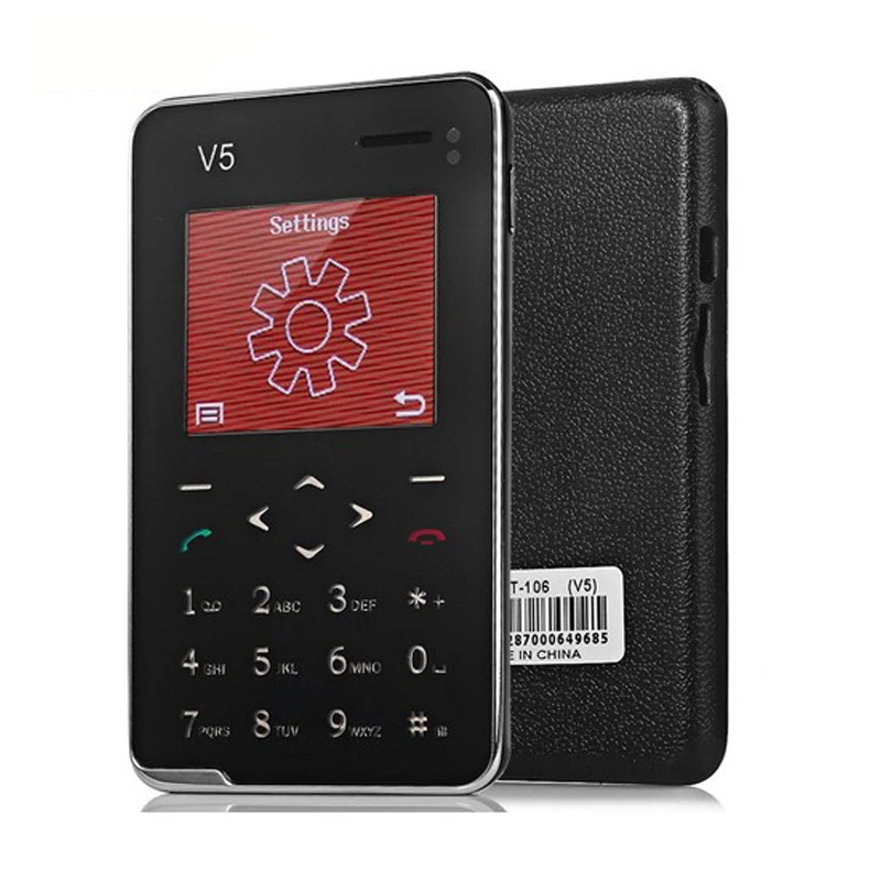 Multifunctional AEKU V5 6.9 mm Ultra Thin Card Phone Touch Keyboard Quad Band Multi languages Pocket Cell Phone PK AEKU M5