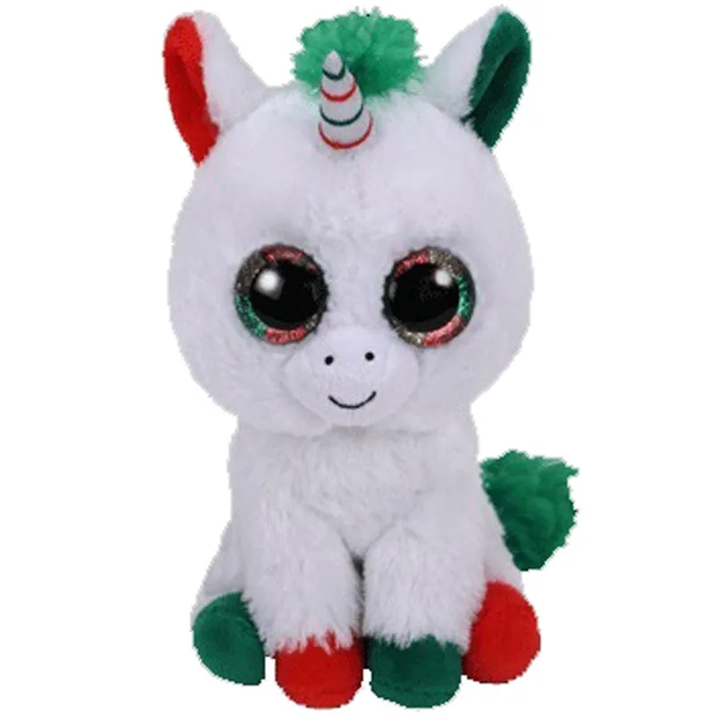 

Ty Beanie Plush Animal Candy Cane The White Unicorn Soft Stuffed Toys 6" 15cm