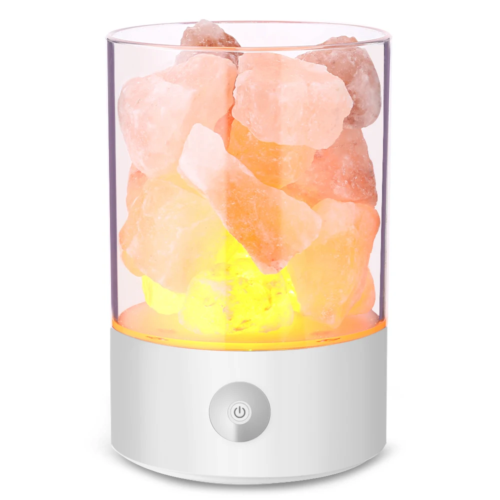 Светодиодный ночник с натуральным солевым кристаллом, очиститель воздуха с регулируемым цветом, светильник высокой яркости, домашний декор