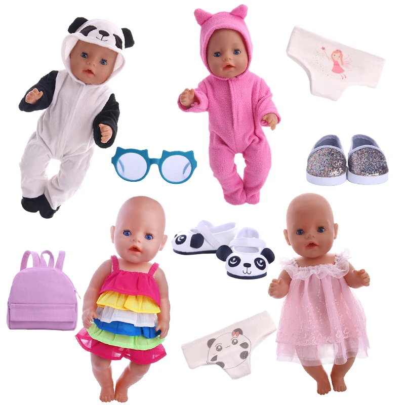 

New doll Accessories Panda Suit for 18-inch American Doll or 43 cm Baby Doll the Best Gift for Children
