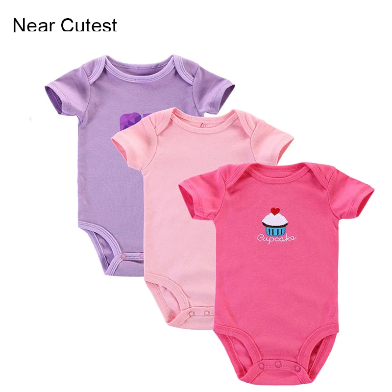 Детский комбинезон с коротким рукавом из натурального хлопка 3 шт./лот|baby rompers|new
