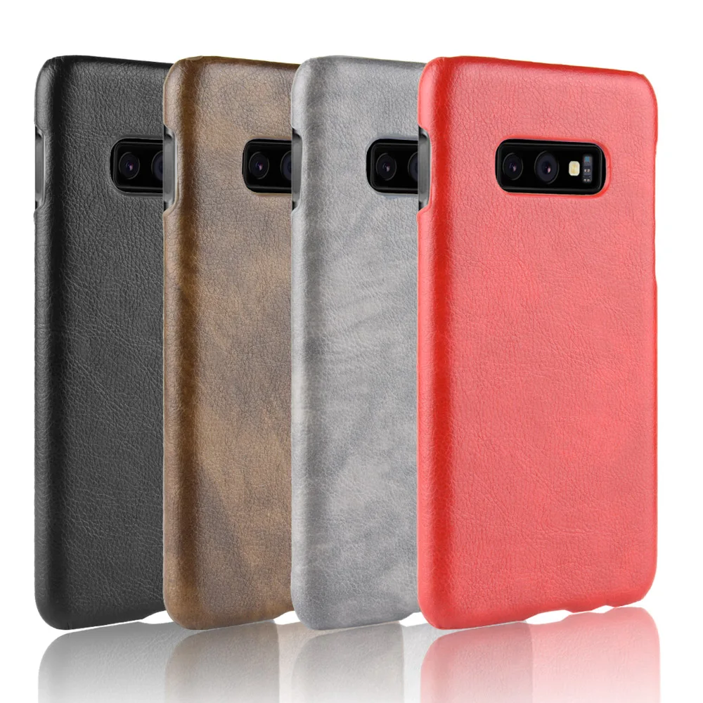 Luxury Litchi Leather Case for Samsung Galaxy S10E Cover Back Hard Phone Cases S10 5G S9 Plus Note 9 A7 A8 A9 J4 Core J6 J8 2018 |