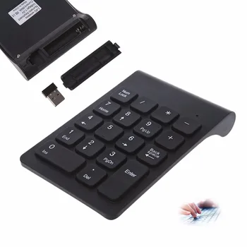 

New Portable 2.4G Wireless Numeric Keyboard USB Number Pad 18 Keys Digital Keypad Keyboard Black For Laptop PC Desktop