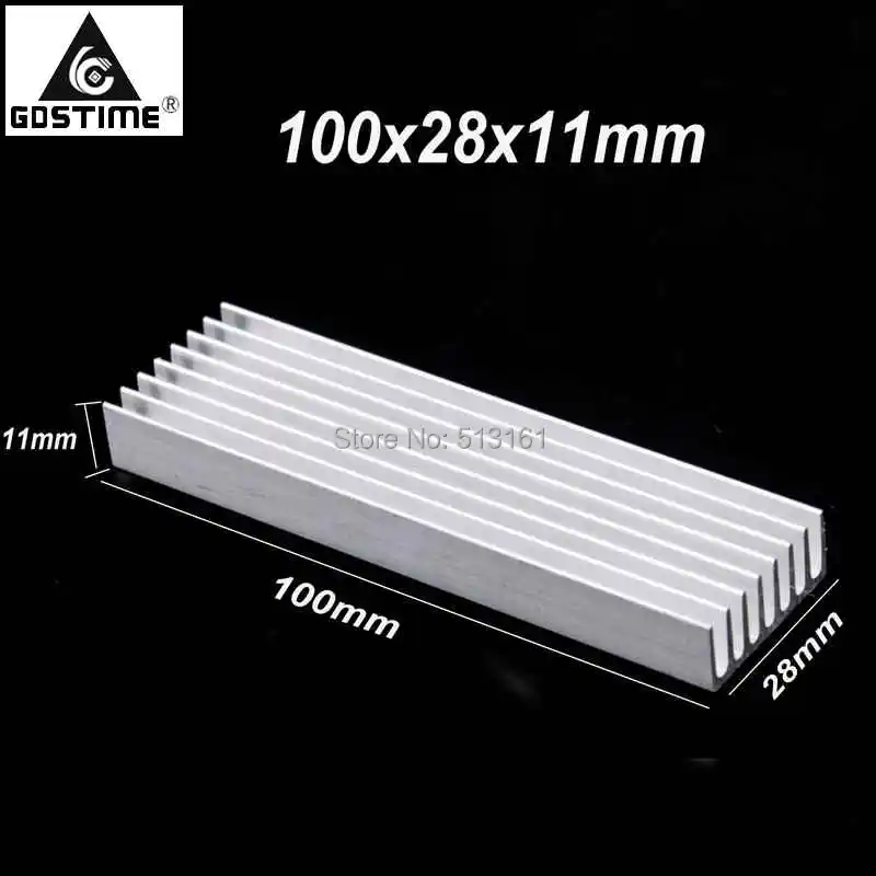 Gdstime 100x28x11mm Aluminium Radiator Heatsink Heat Sink 100mm X 28mm