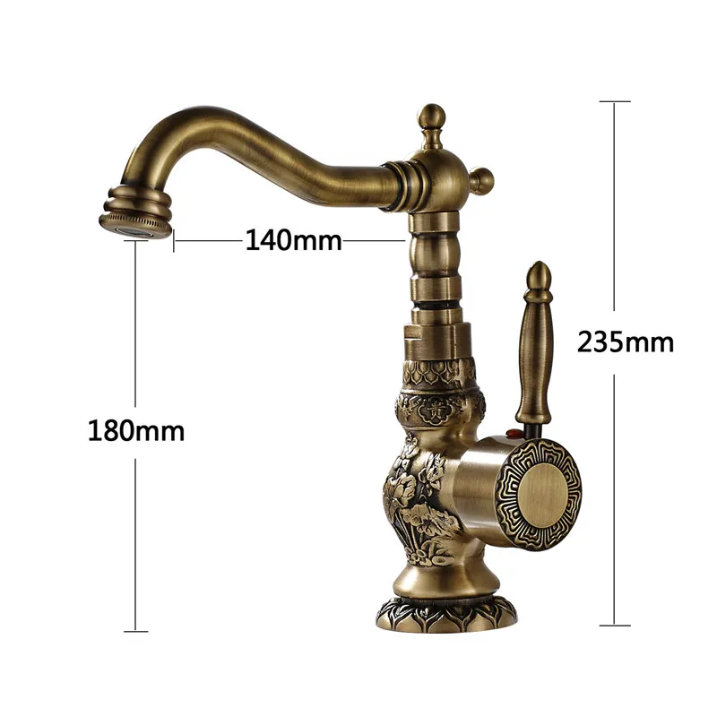 Смеситель для ванной комнаты из античной латуни с одной ручкой|bathroom basin faucet|basin