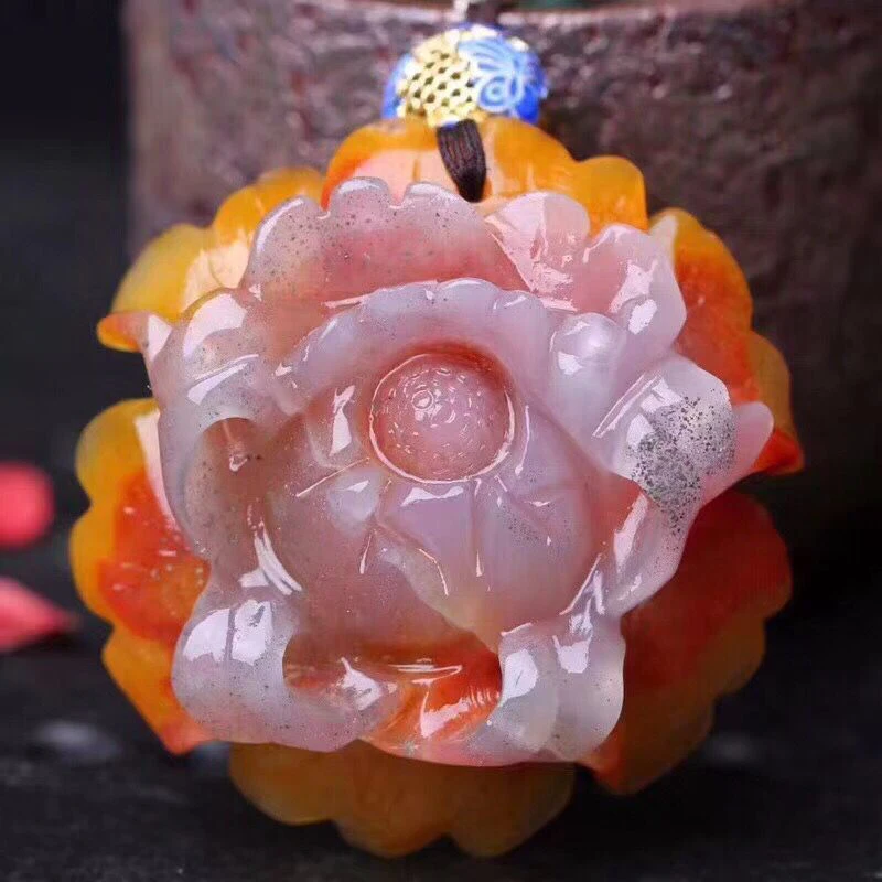 Женские Подвески с натуральным камнем резные бусины ручной работы в виде цветка