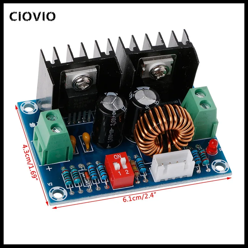 DC-DC модуль регулятора напряжения 200 Вт XL4016 понижающий модуль высокой мощности 8А с внешним потенциометром