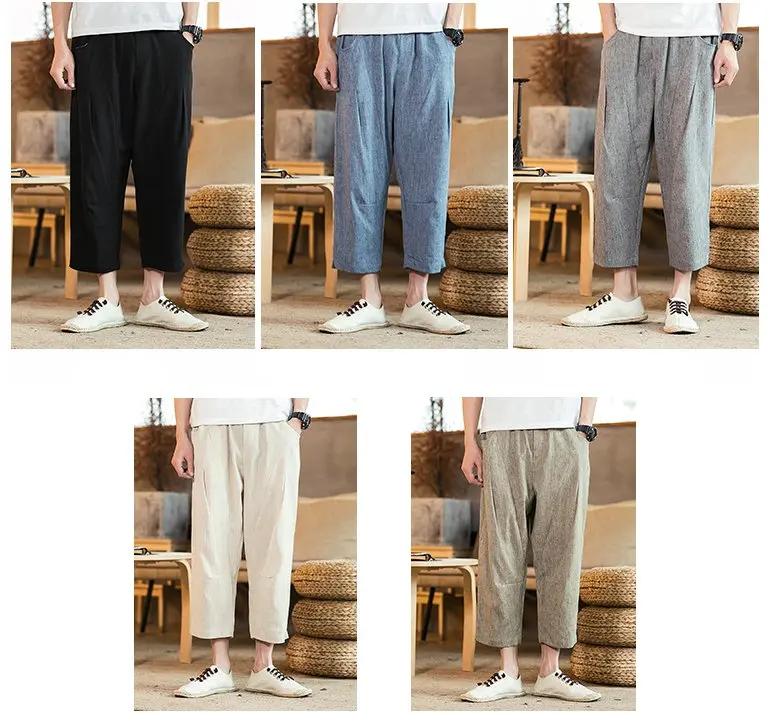 De Linho De Algodão Estilo Chinês Masculino