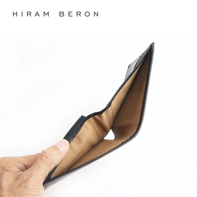 Hiram Beron Leather Wallet Men RFID Blocking Customized Holder Cow Leather Wallet Credit Card Genuine Wallet Men Gift 6