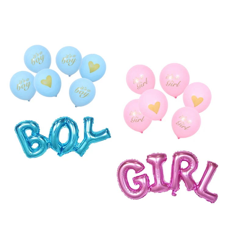 

Blue Pink It's A Boy Girl Latex Balloons Birthday Party Decoration Baby Shower Gender Reveal Boy Girl Foil Balloon Supplies