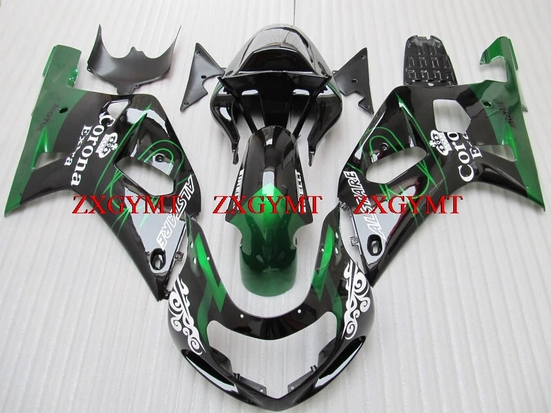 

Plastic Fairings for GSX R 600 750 1000 2000 - 2003 K1-2 Fairings GSX R600 R750 R1000 03 02 Black Green 2003