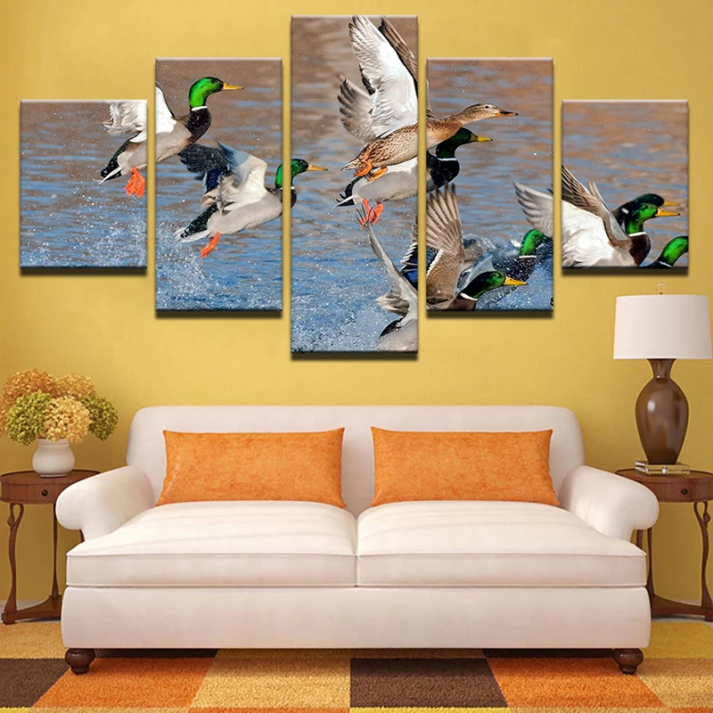 

Animal Print Ducks Flying High Canvas Painting Prints Bedroom Home Decor Modern Wall Art Oil Painting Posters Pictures Framework